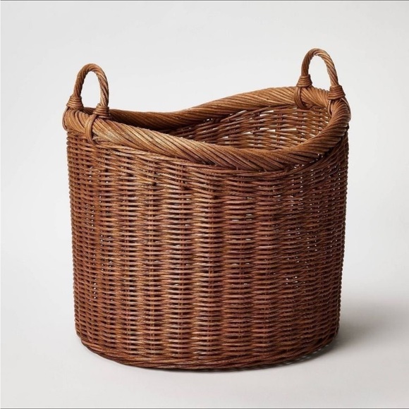 Round Vintage French Tall Wicker Basket - Threshold™ designed with Studio McGee - Picture 1 of 7